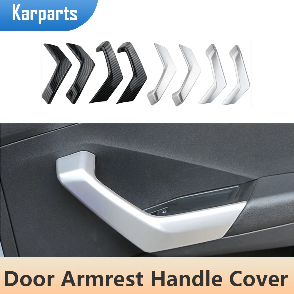 

4Pcs ABS Car Inner Door Armrest Handle Cover Trim Sticker for Volkswagen VW T-ROC TROC 2018 - 2022 Interior Accessories