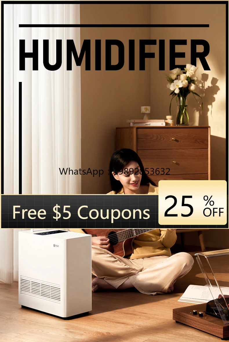 

ZZ Fog-Free Humidifier Small Bedroom Air-Conditioned Room Household Low Noise Cold Evaporation Large Humidification