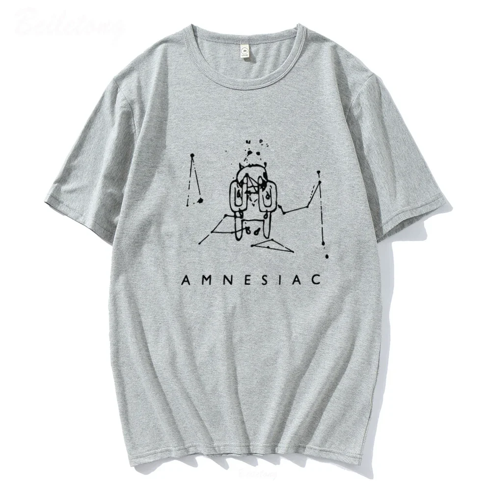 Radiohead Amnesiac T Shirt Cute Cry Pattern Tshirt Band Rock Funny Music Tops Funny Print Loose Album Tees Female Men Clothing