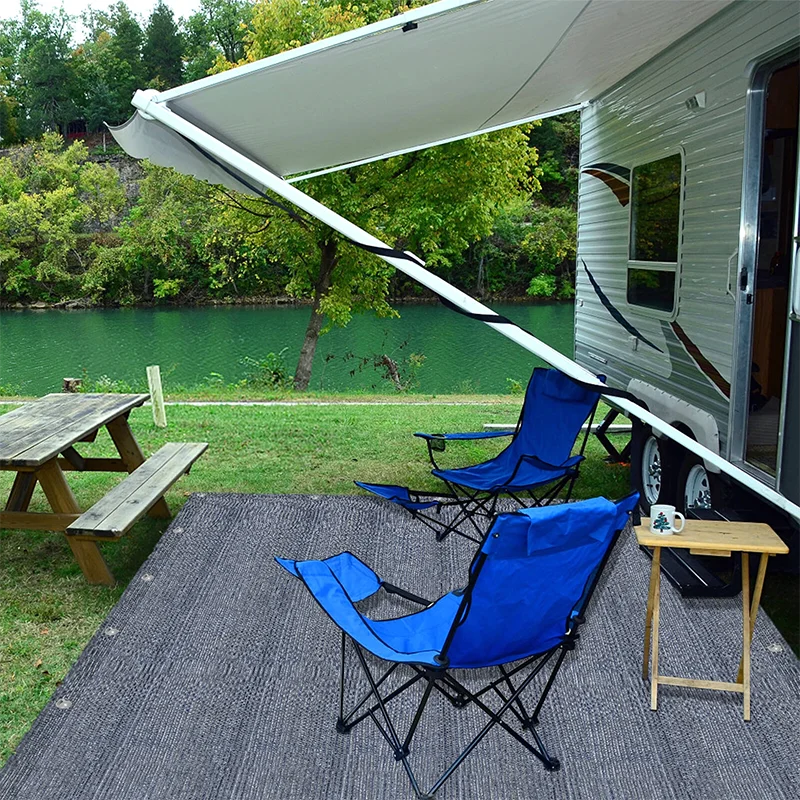Alfombra parasol de 2,5x3m, estera de Camping con malla transpirable + 13 clavijas, adecuada para suelo de tienda, caravanas montadas en remolque