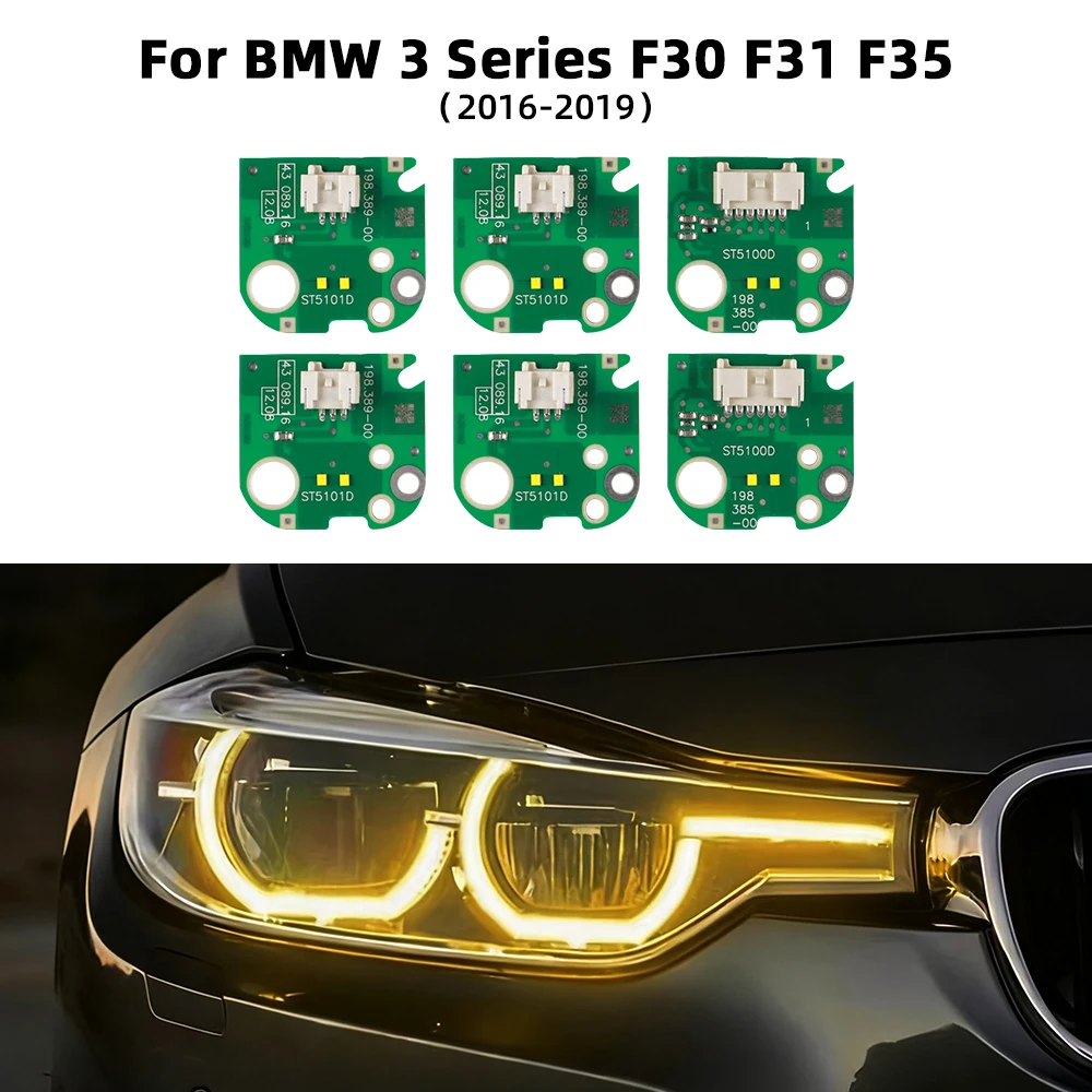 

Lemon Yellow Angel Eyes DRL Board LED for BMW 3 Series F30 F31 F35 2016 2017 2018 2019 320i 330i 340i LCI Daytime Running Lights
