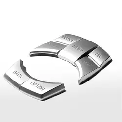 Silver Multimedia Button Cover Decoration Kit Patch Suitable For BMW F10 F20 F30 F25 F15