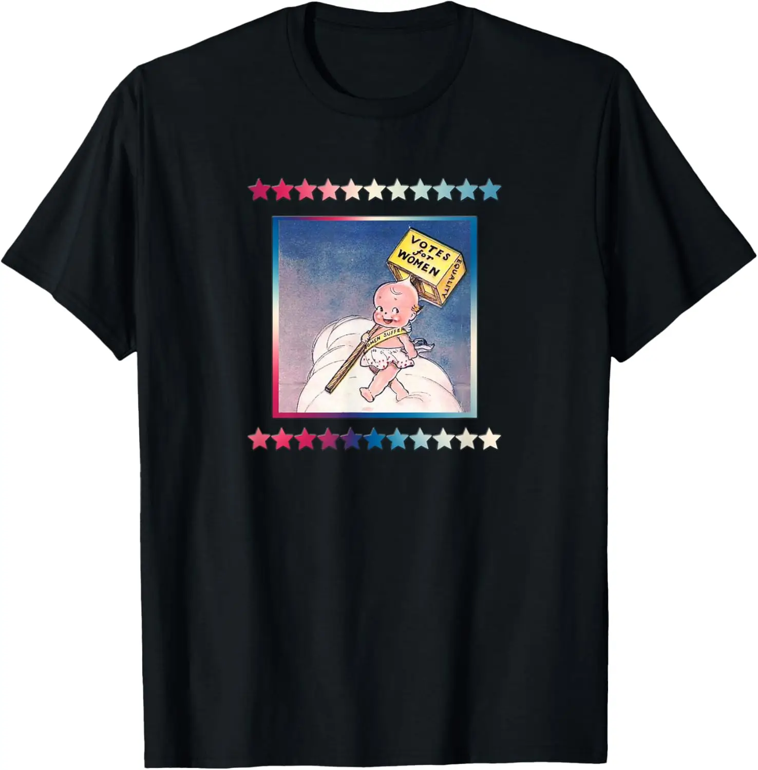

Rose O'Neill Kewpie Votes For Women Blue With Stars T-Shirt