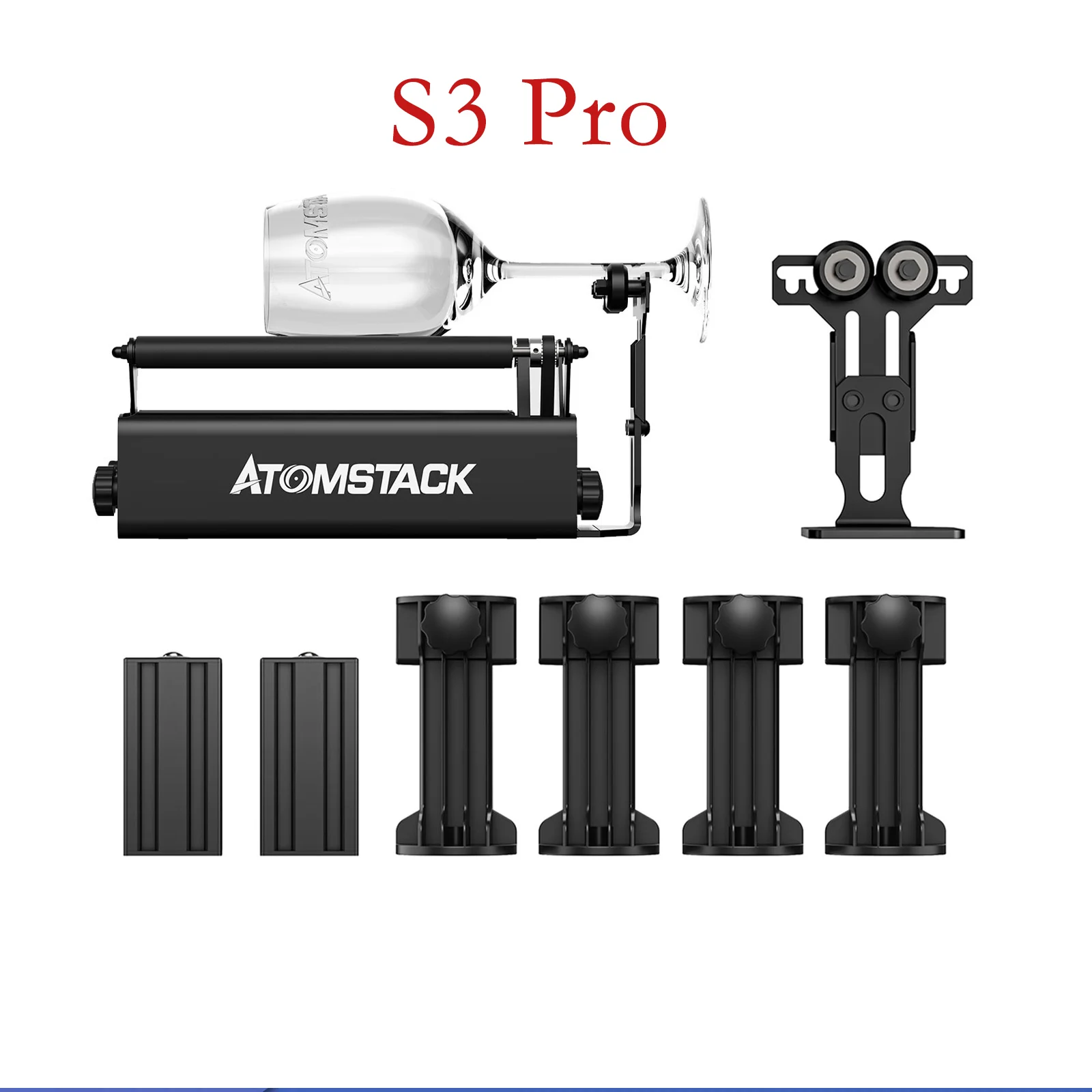 

ATOMSTACK R3 Pro Rotary Roller 360° Rotating Engraving Axis for Cylindrical Irregular Objects For All Laser Engraver Machine