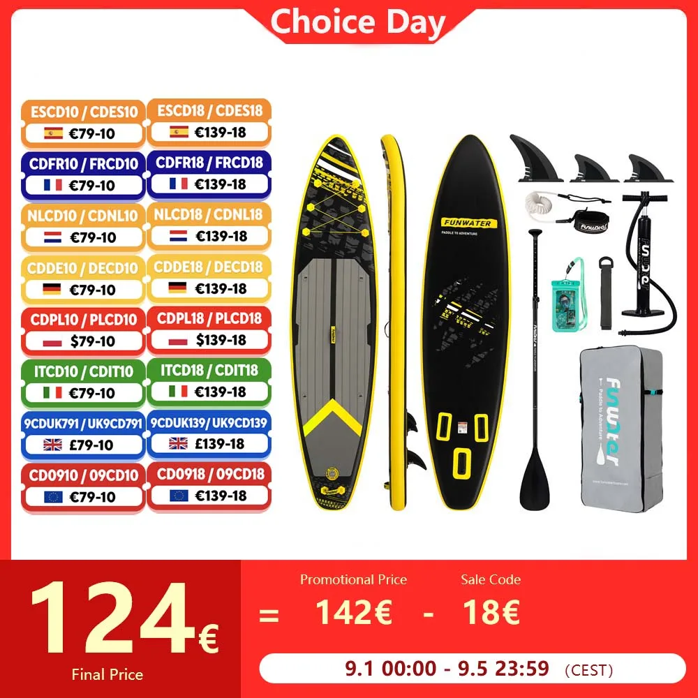 Funwater Aufblasbares SUP Board 350x84x15 cm – Der perfekte Begleiter für Wassersportliebhaber im Freien