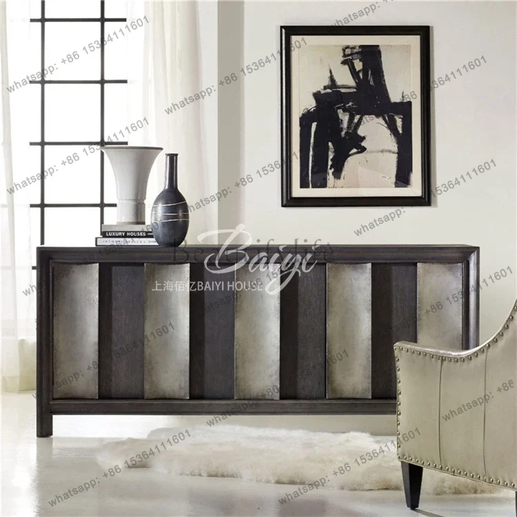 

yj21 American rural retro style solid wood old porch cabinet entrance door living room dining side storage against the wall