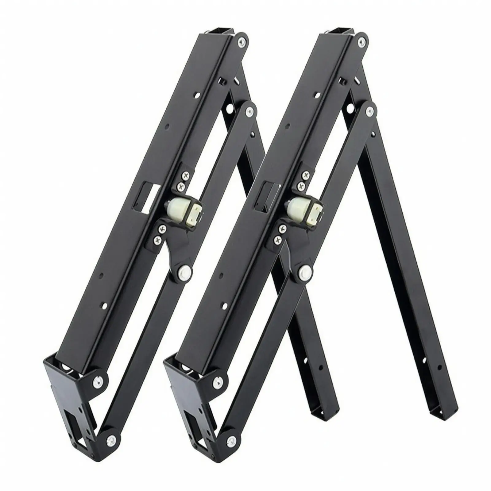 Folding Seat Hinge Hardware Cold Rolled Steel Black Finish Concealed Stool Mechanism for Space Saving Furniture Mounting Bracket