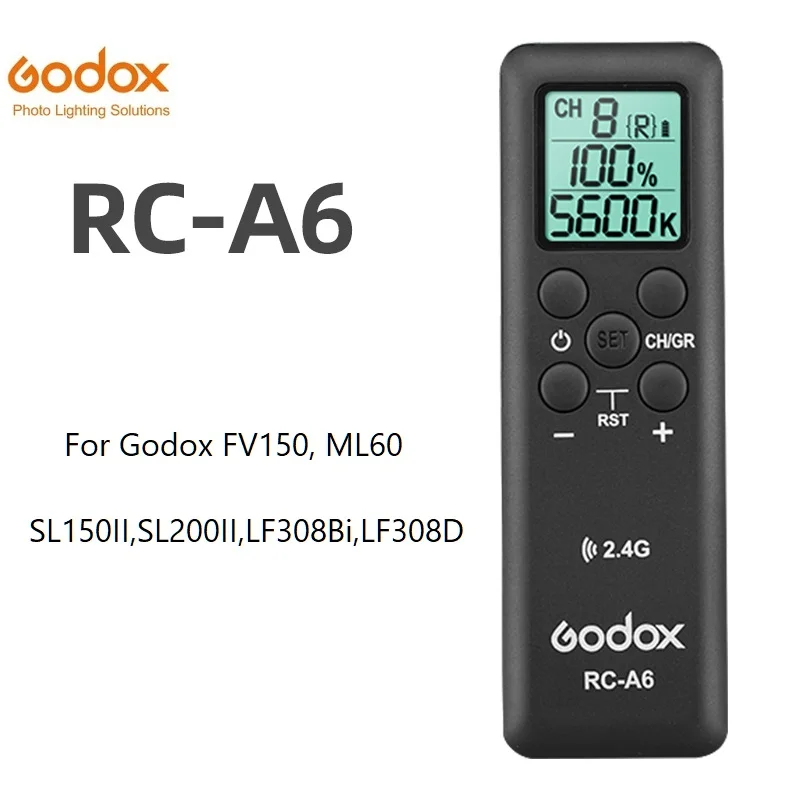 Godox RC-A6 Remote Control 2.4GHz Wireless for Godox SL150II SL200II SL150IIBi SL200IIBi SZ200BI FV150 FV200 UL60 ML60 LF308D