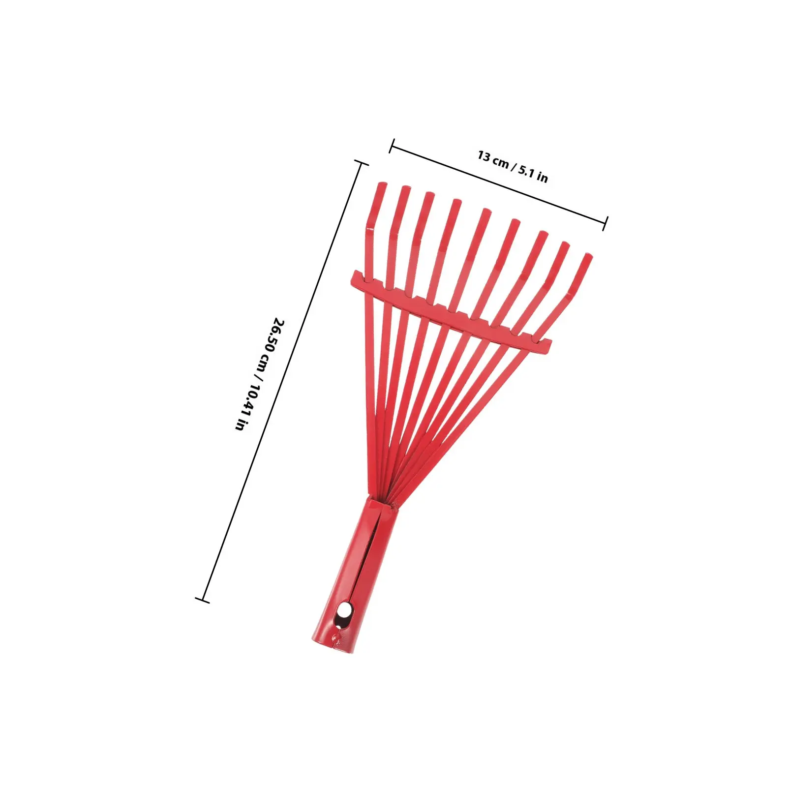 High-Carbon Steel Fallen Leaves Rake Garden Lawn Yard Metal Rake 9 Teeth Soil Loosening Gardening Hand Tool Farm Implement