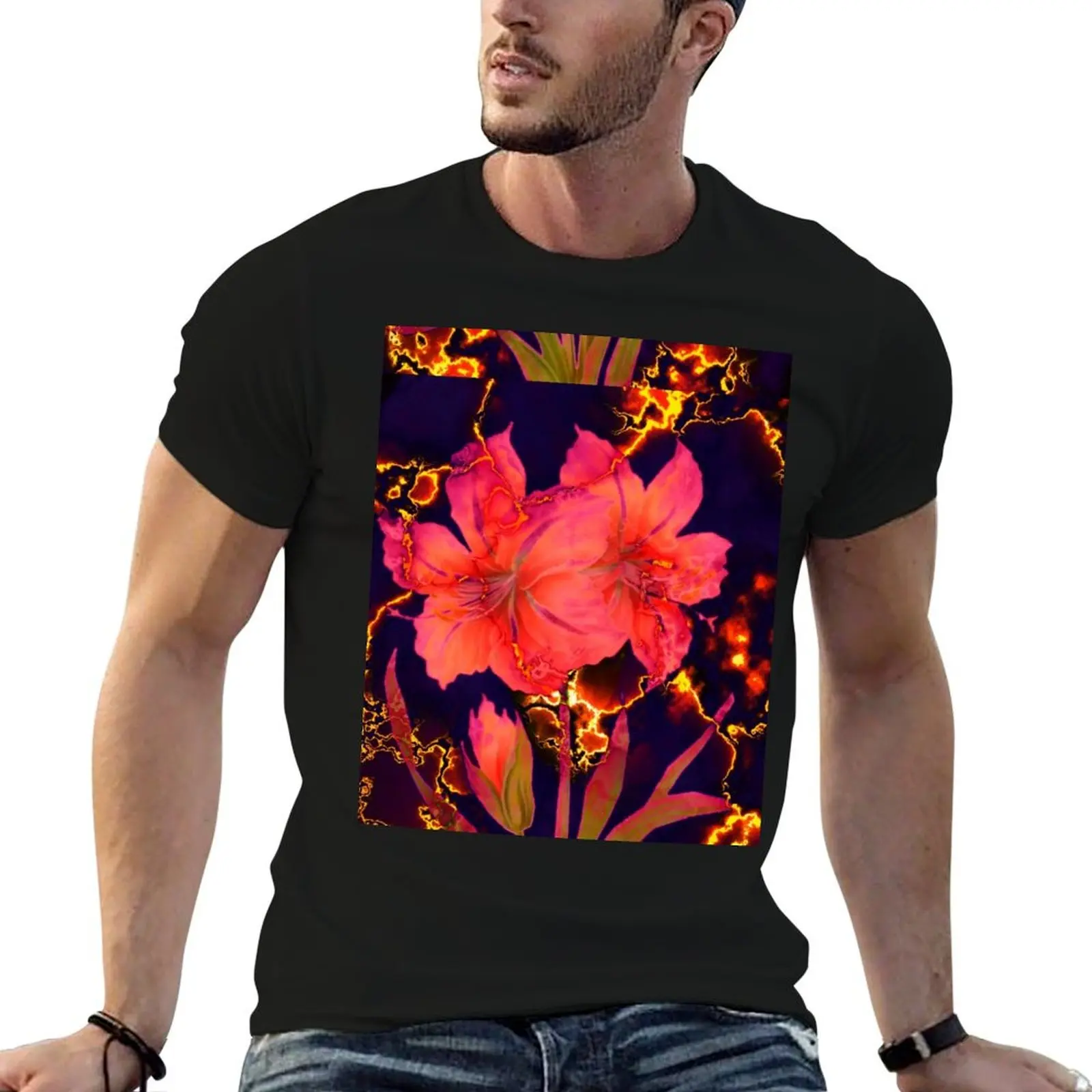 luminous amaryllis T-Shirt Big Size Loose Fit Tee Shirt