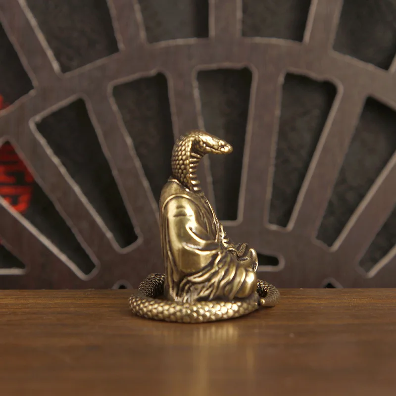 All- snake demon figurine, brass desktop ornament, portable, car accessory