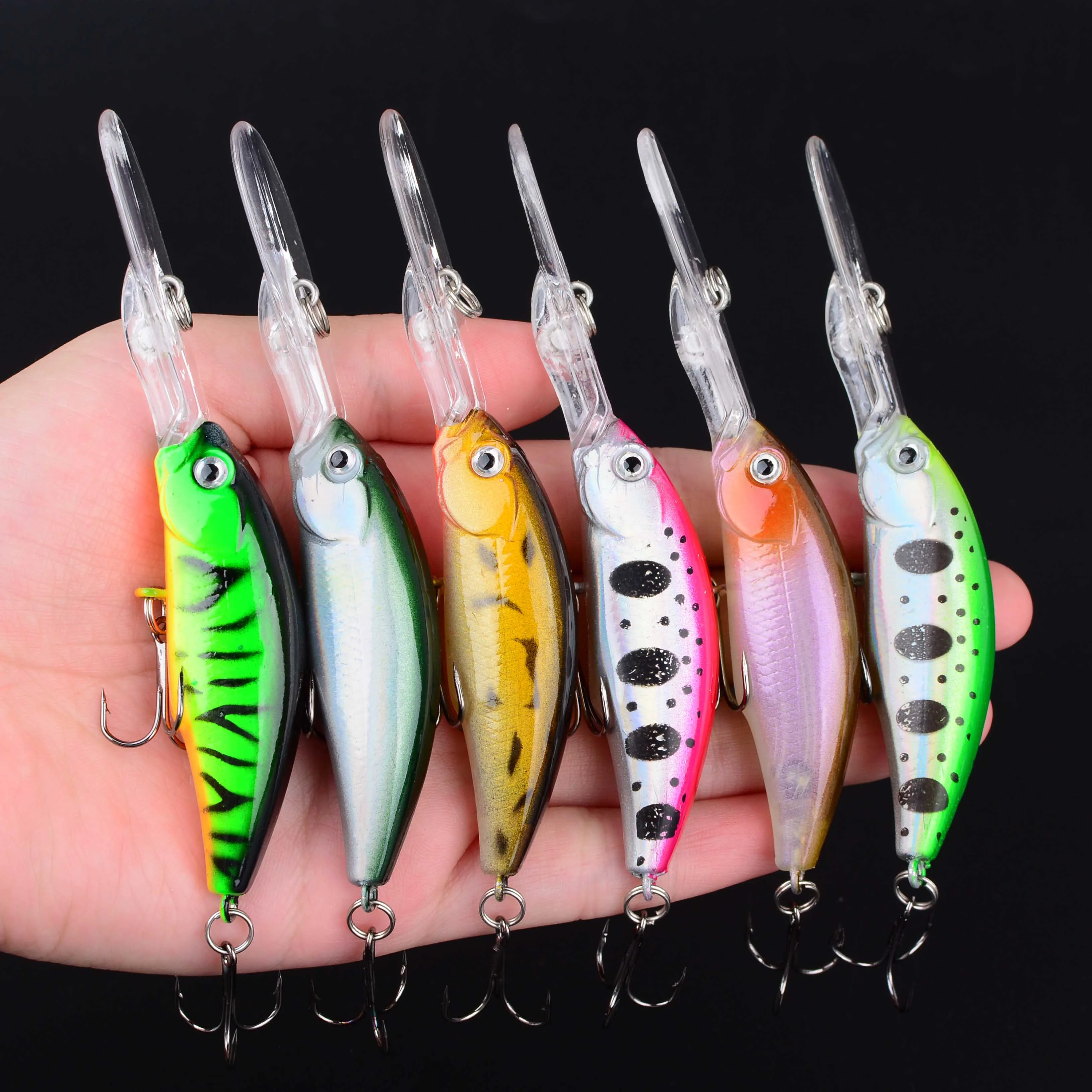 1Pc Long Lip Minnow Fishing Lure Wobbler Jerkbait Swimbait F