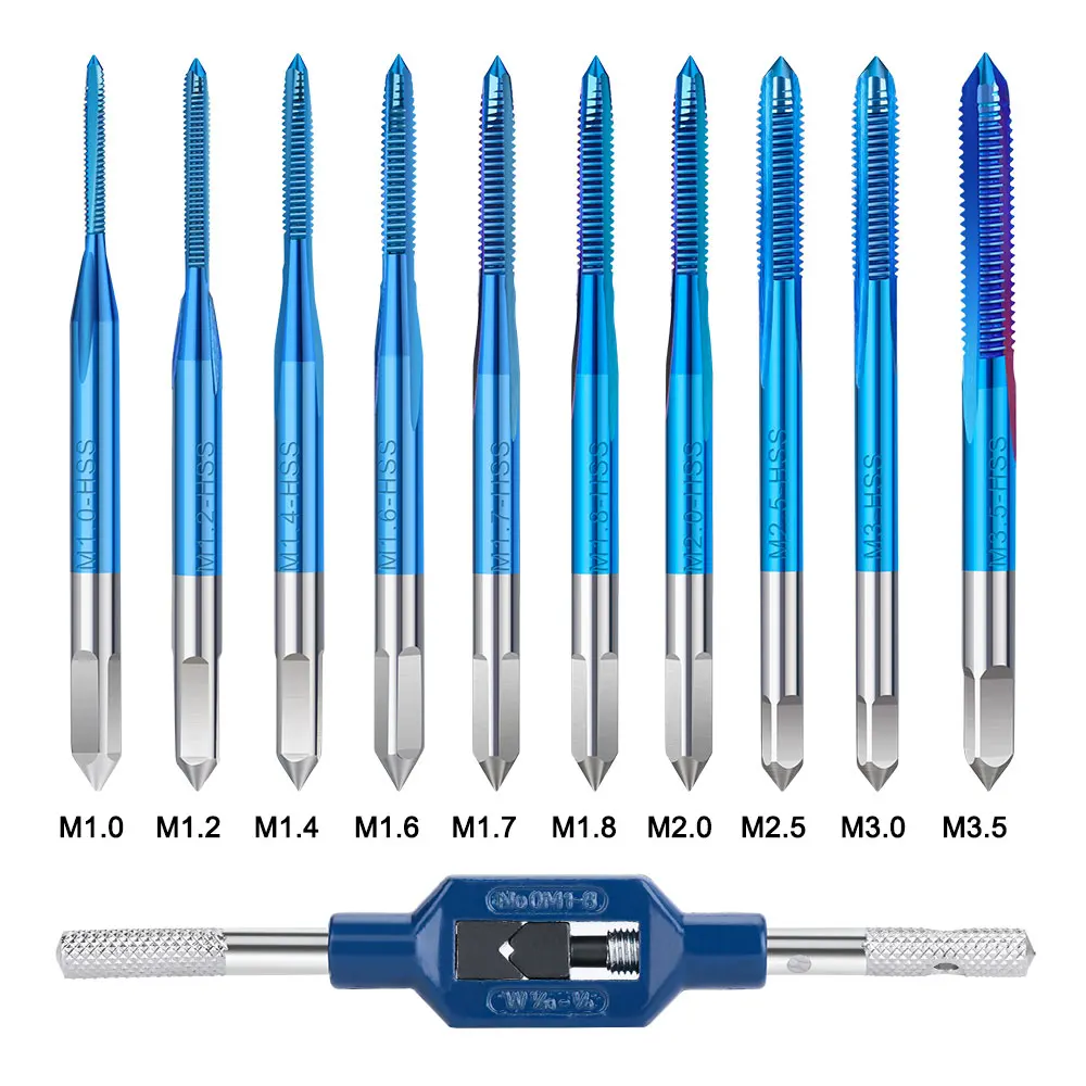 XCAN 10/11-teiliges metrisches Gewindebohrer-Set HSS Gewindebohrer M1-M3.5 Gerade Gewindeschneidmeißel Maschinenschraubengewindebohrer Verstellbarer Gewindebohrer-Schlüssel M1-M8 Gewindeschneidwerkzeug – Detail 11