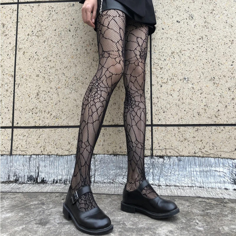 Women s Black Lace Thigh High Stockings Sexy Sheer Floral Pattern Anti-Slip Elastic Long Socks for Halloween Costume Party