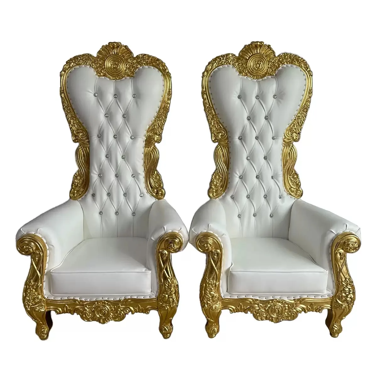 

Wholesale Cheap High-Back King Throne Chair For Rental Royal Gold Classic Throne Chair