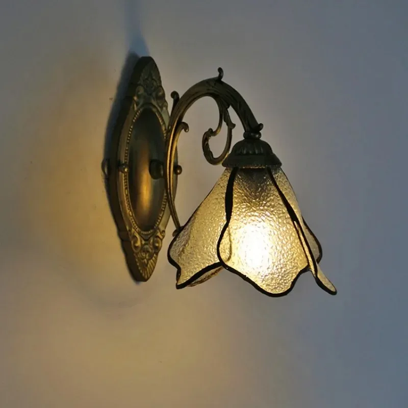 Tiffany Balcony Aisle Wall Lights Bedroom Living Room Multi-color Lighting Retro Pattern Wall Decoration Sconces