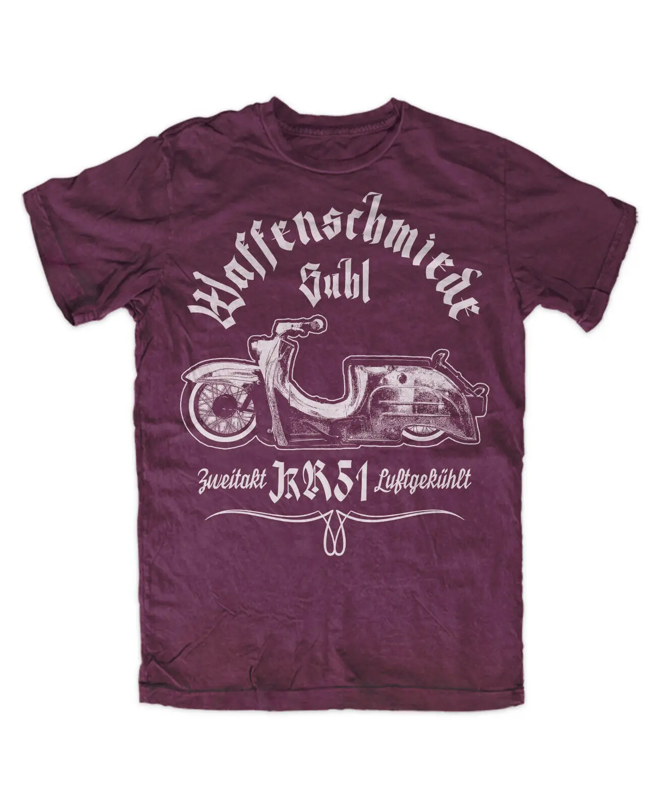 Camiseta de Gunsmith Suhl Schwalbe Burgundy KR51, divertida, Simson star IFA
