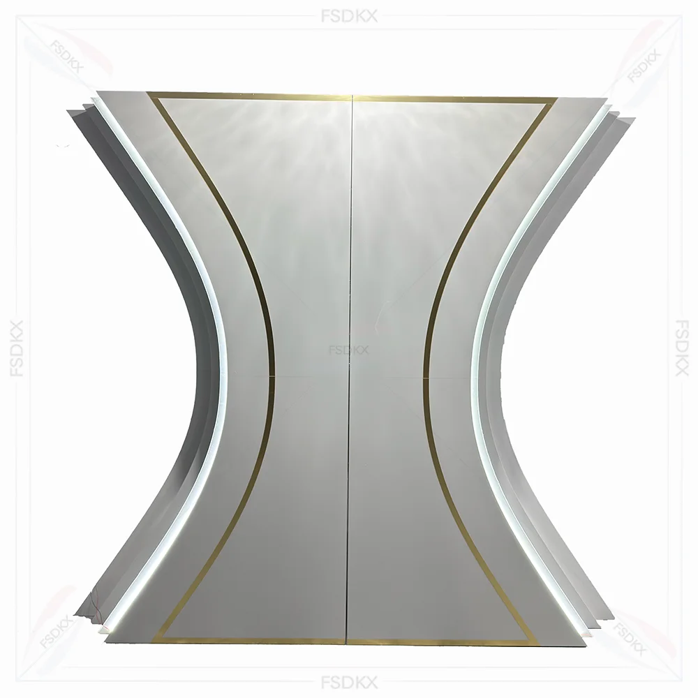 FSDKX White Multilayer Event Backdrop Decoration Lighten Backdrop Wedding Decor Party Arch Backdrop