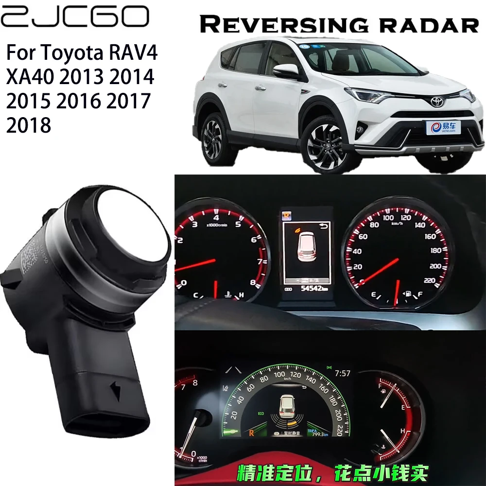 

ZJCGO Original Sensors Parking Sensor Assistance Backup Radar Buzzer System For Toyota RAV4 XA40 2013 2014 2015 2016 2017 2018