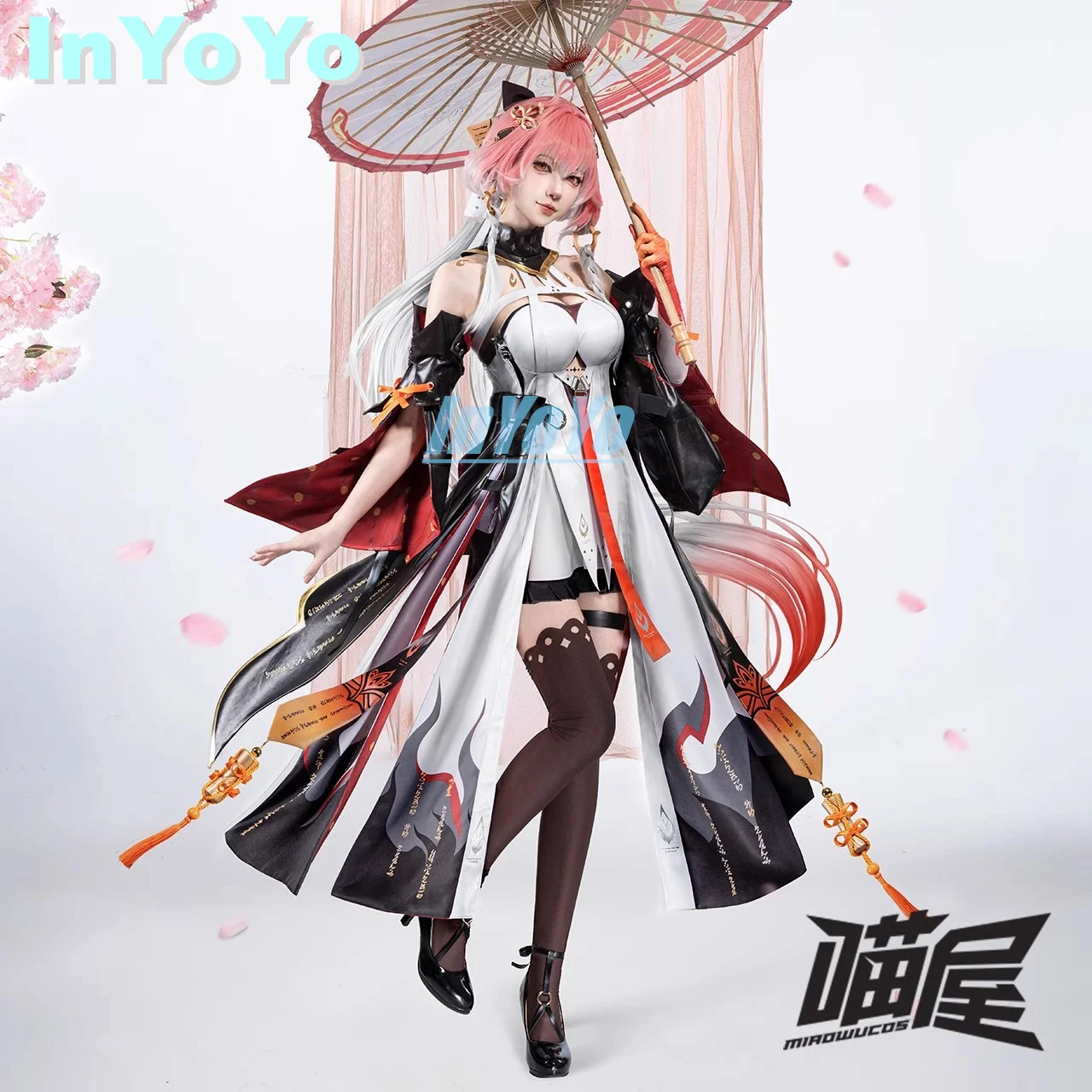 InYoYo Wuthering Waves Changli Cosplay Costume Lovely Dress Uniform Women Game Suit Wigs Halloween Party Outfit Role Play Clothi