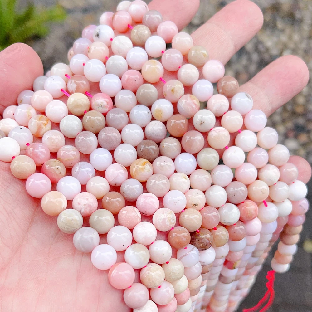 

A++ Natural Australia Pink Opal 6 8 10mm Loose Gemstone Beads for Jewelry Making Bracelets Wholesale Stone Beads DIY Accessories