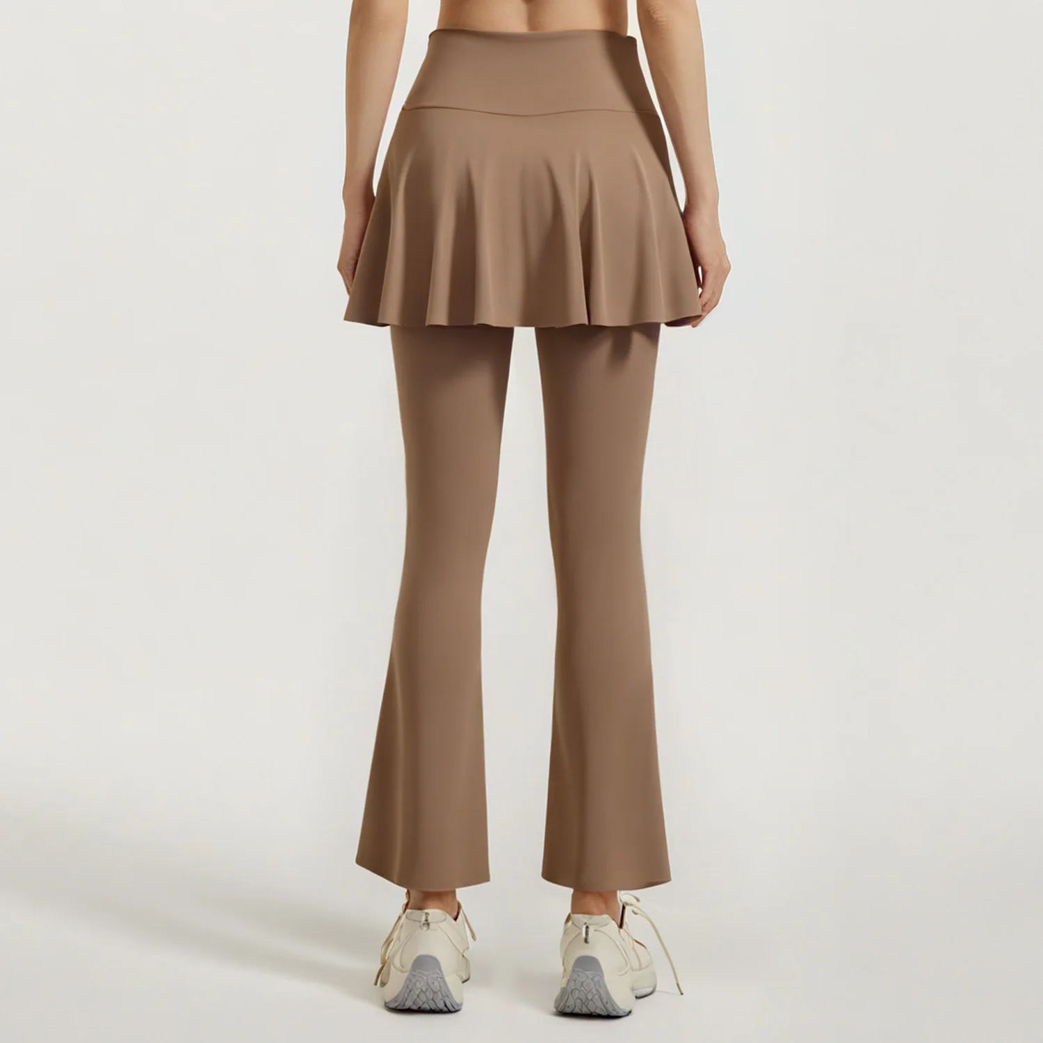 

New Color Matching Flared Culottes High Elastic and Thin Fake Two High Waist Running Fitness Yoga Pants