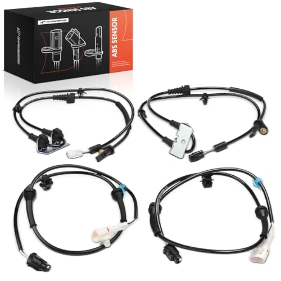 

4PC Set ABS Wheel Speed Sensor and Wire Harness Compatible with [AWD] Suzuki SX4 2007 2008 2009 2010 2011 - Front and Rear Driv