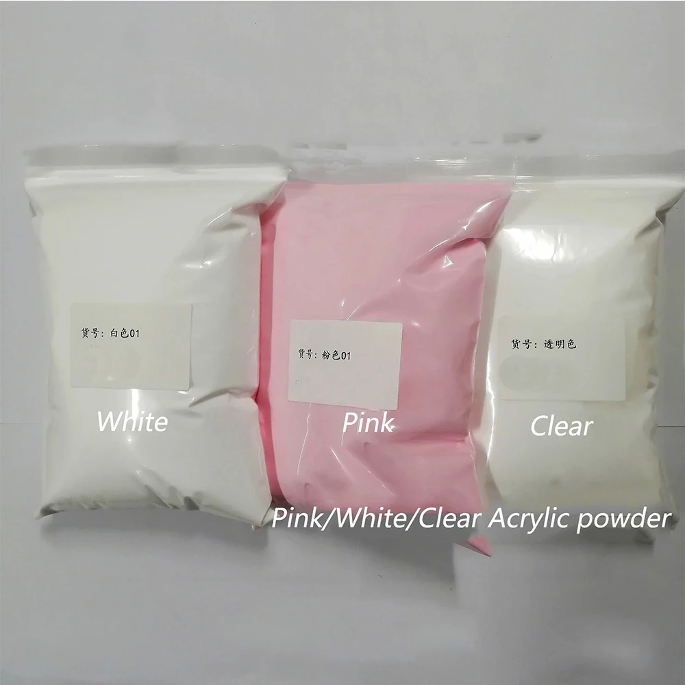 100g/50g Acrylic Powder White Clear Pink Crystal Flower Carving Nail Art Extension Builder Powder Acrylic Dipping Powder Liquid