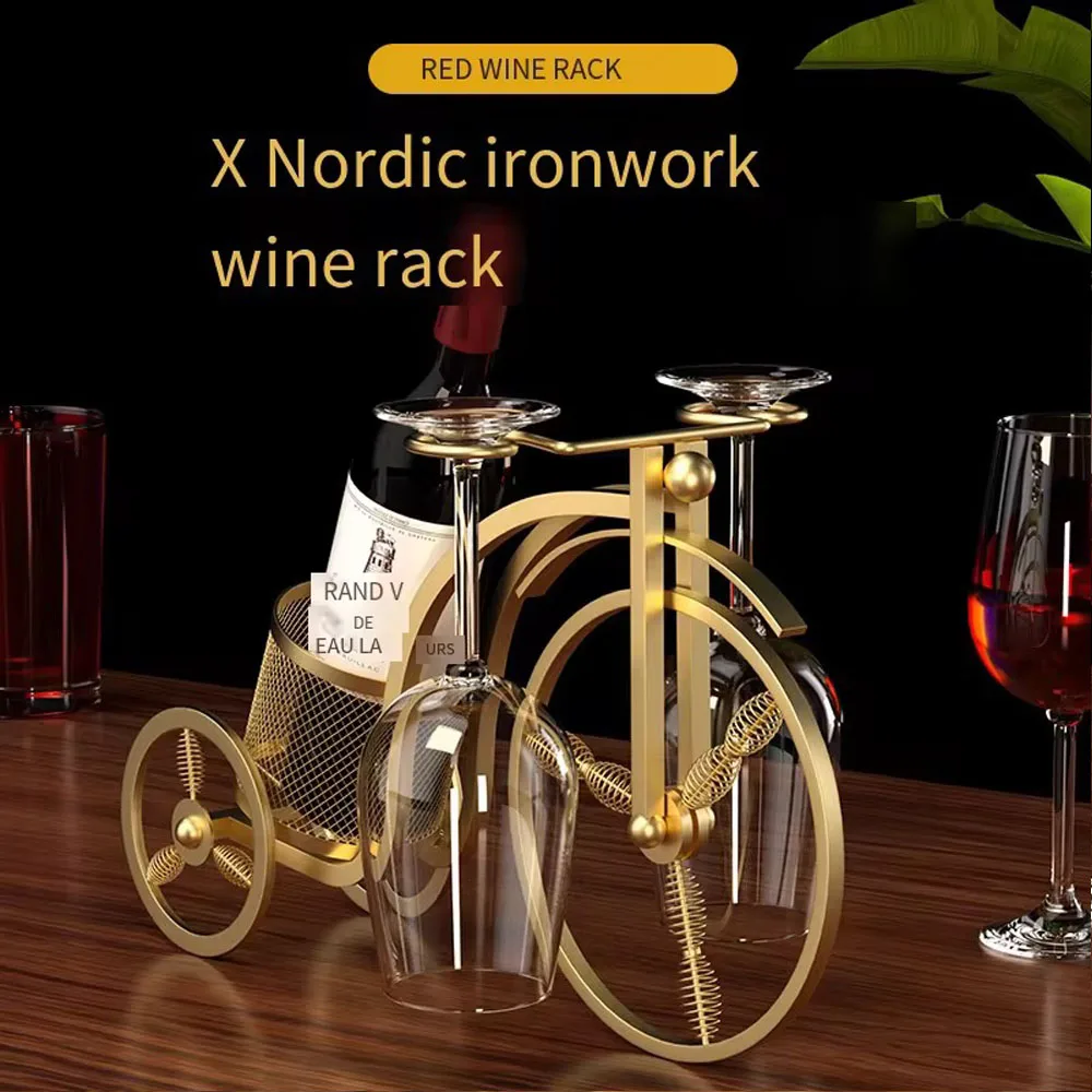 Red Wine Glass Holder Wrought-Iron Modern MinimalistHanging Inverted Stemware Rack Home Use