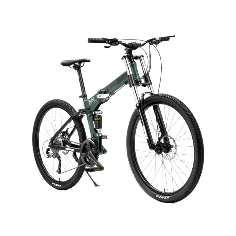 

26-дюймовый 24-скоростной складной горный велосипед EROADE с мягким хвостом, мужской дорожный амортизатор, сверхлегкий алюминиевый сплав с переменной скоростью