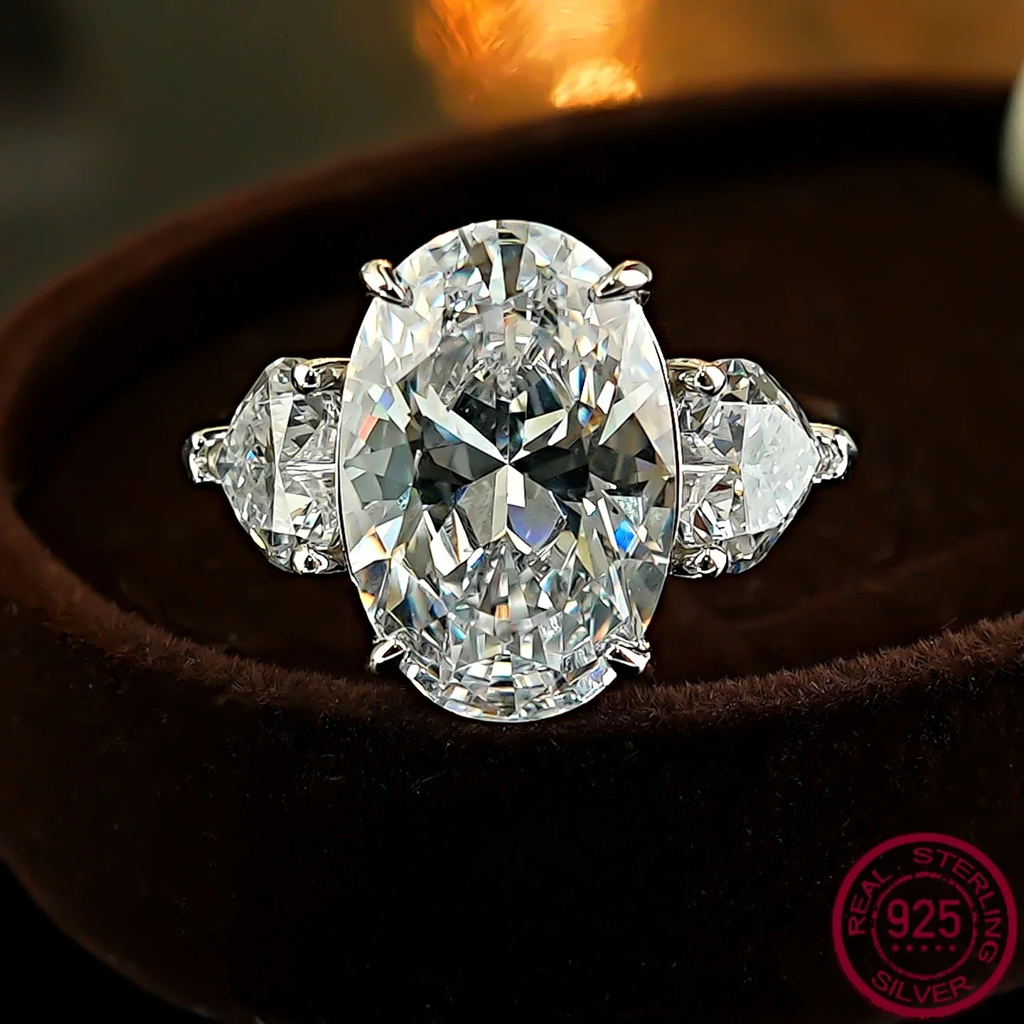 

Новое роскошное 10-каратное серебряное кольцо с овальным голубиным яйцом S925, роскошь ниши, преувеличенные ювелирные изделия