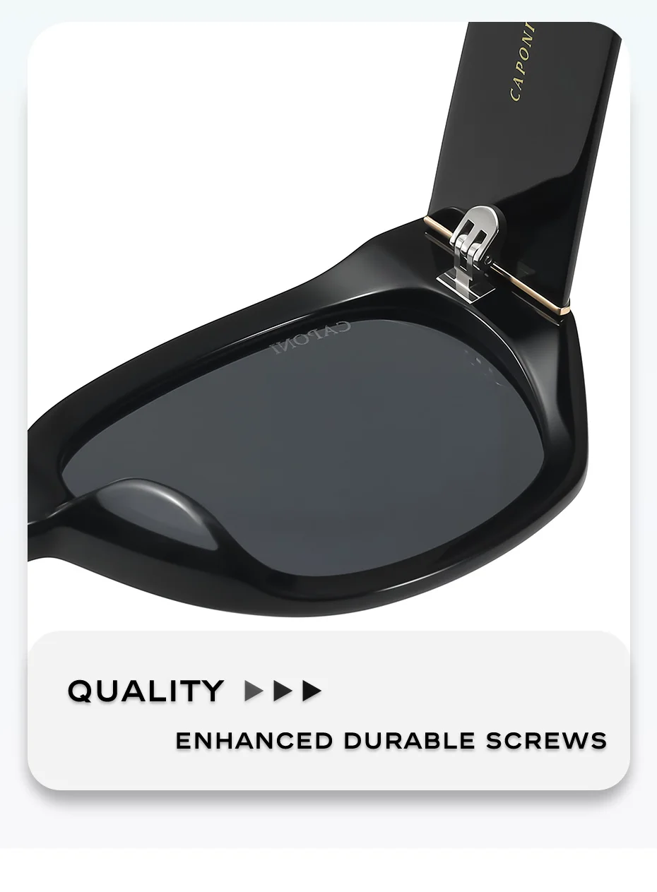 CAPONI Marke Frauen Schwarz Shades Polarisierte Neue Design Acetat Sonnenbrille Mode Trendy Stil Sonnenbrille UV400 Schutz CP24066 – Detail 6