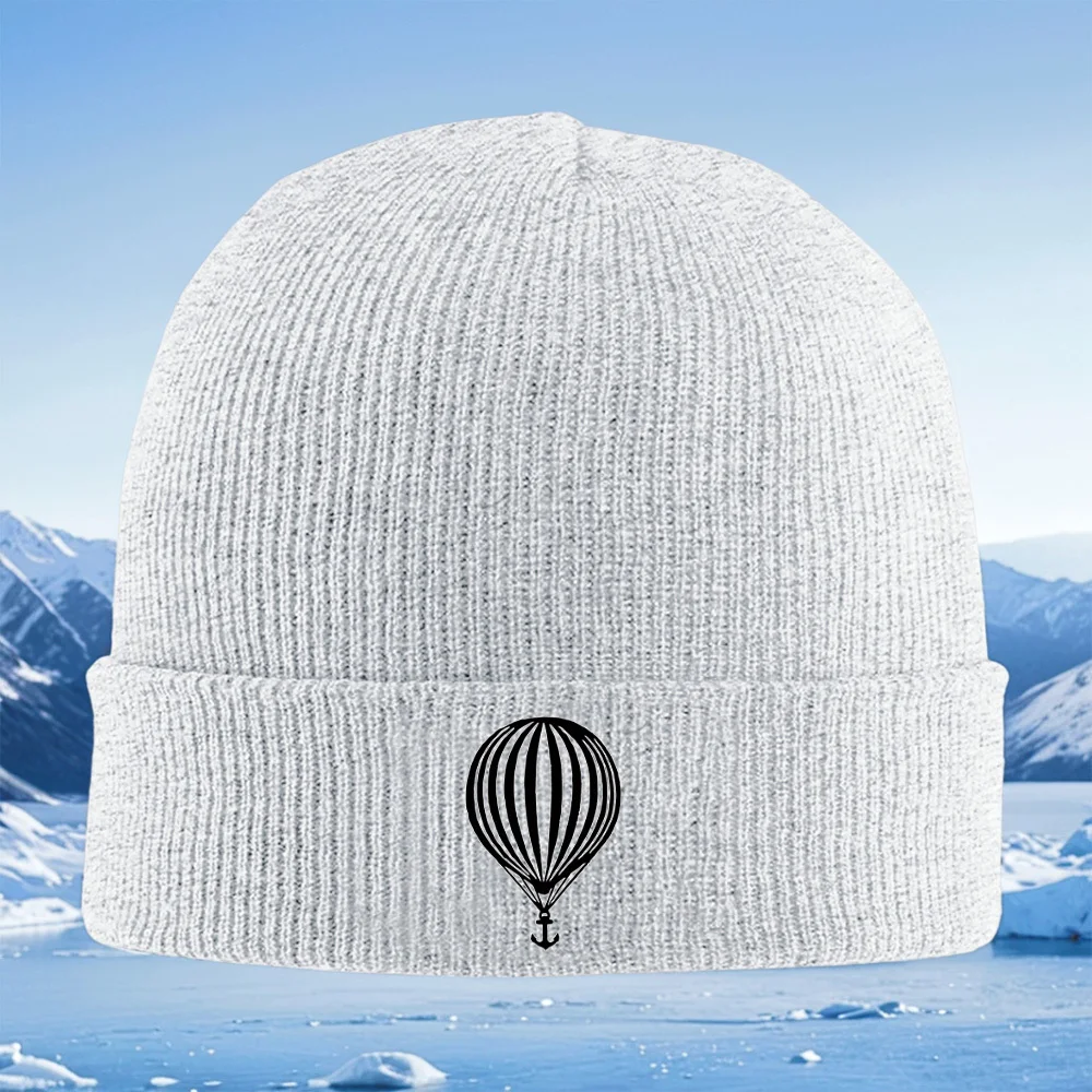 المظلة مرساة تصميم خلفية سوداء الرجال النساء للجنسين محبوك قبعة قبعة صوفية قبعة الشتاء الحرارية الدافئة عيد الميلاد في الهواء الطلق #3