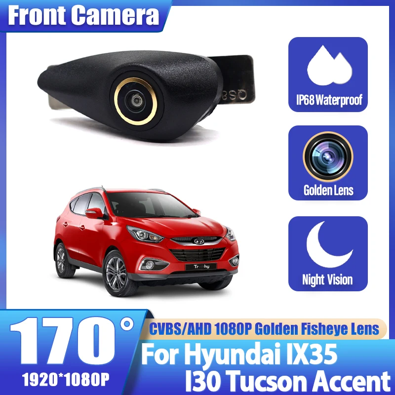 

170 ° Автомобильная камера переднего вида 1080P HD для Hyundai IX35 I30 Tucson Accent I40 Santa Fe Dm H1 Terracan HB20 Terracan Starex I20 IX55