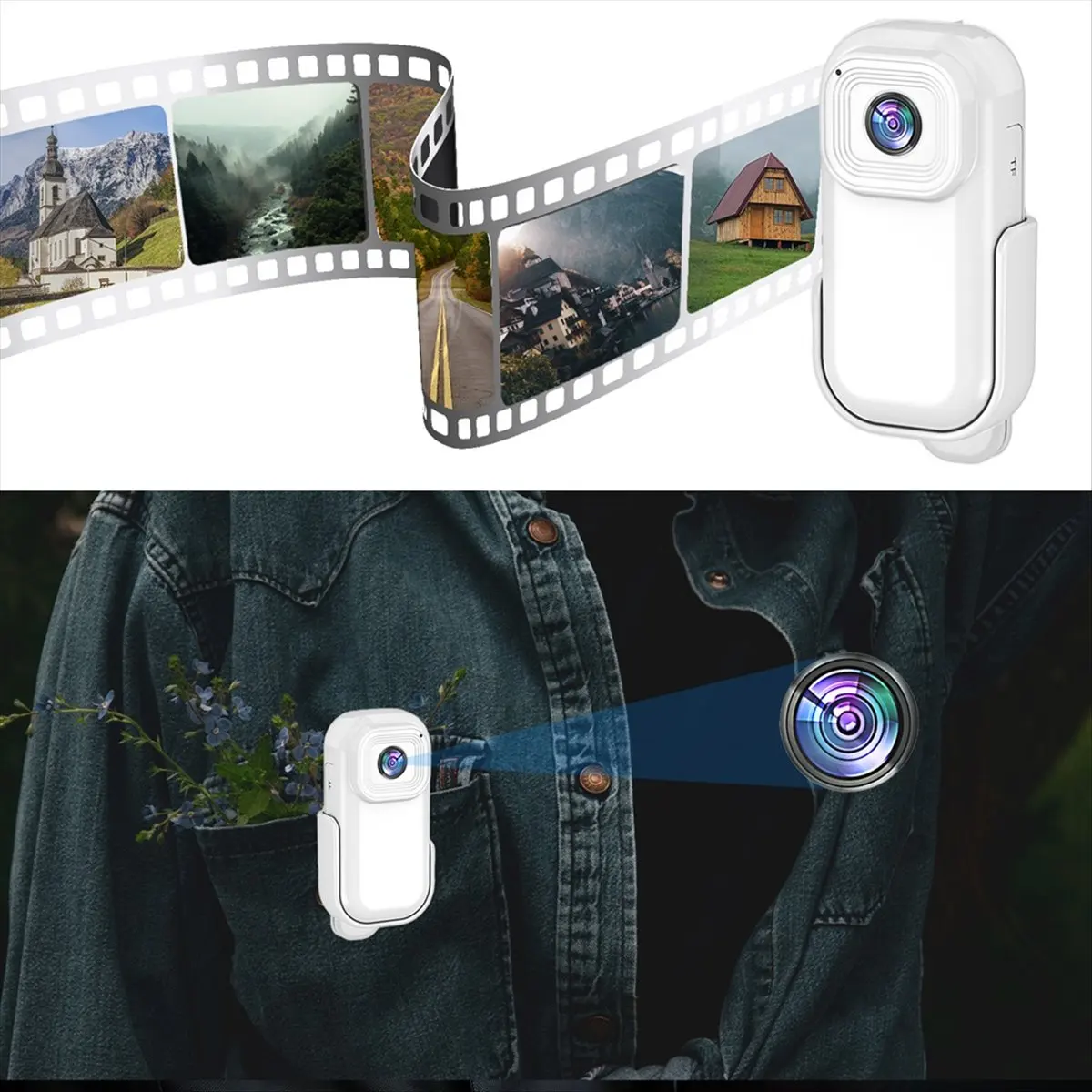 a01r-1080pミニwifiカメラ-ポータブルボディカメラ-アクションカム-スポーツdv-スクリーン付き-ビデオ録画カメラ-バッククリップ-ホワイト