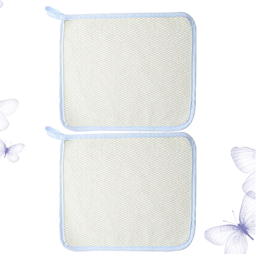 

3pcs Exfoliating Wash Cloth For Face Body Quick Dry Nylon Bath Towel Smooth Skin Scrubber Daily Shower Use Beige