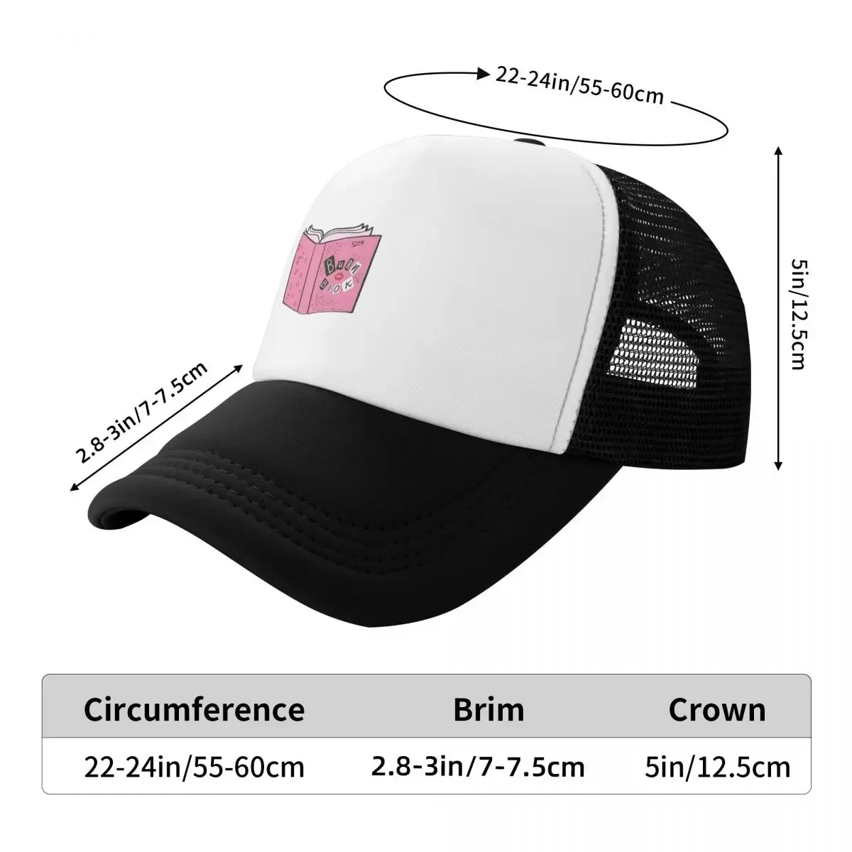 Burn Book Cap Fashion Casual Mesh Baseball Caps Adjustable Hat Hip Hop Summer Unisex Baseball Hats Polychromatic