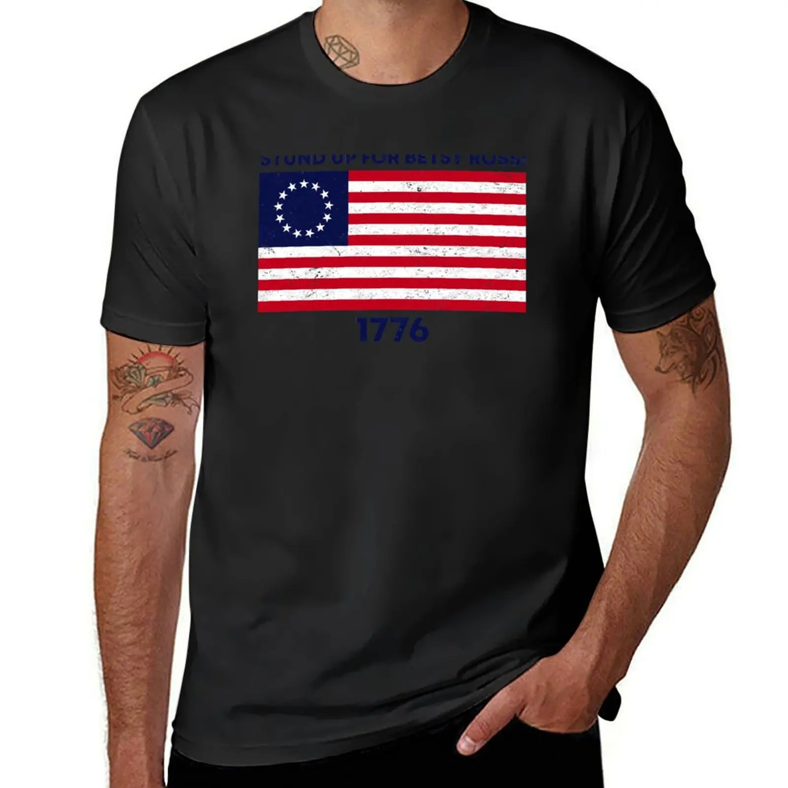 rush limbaugh stund up for betsy Ross Flag 4th of july T-Shirt tops funnys boys animal print quick drying men clothings