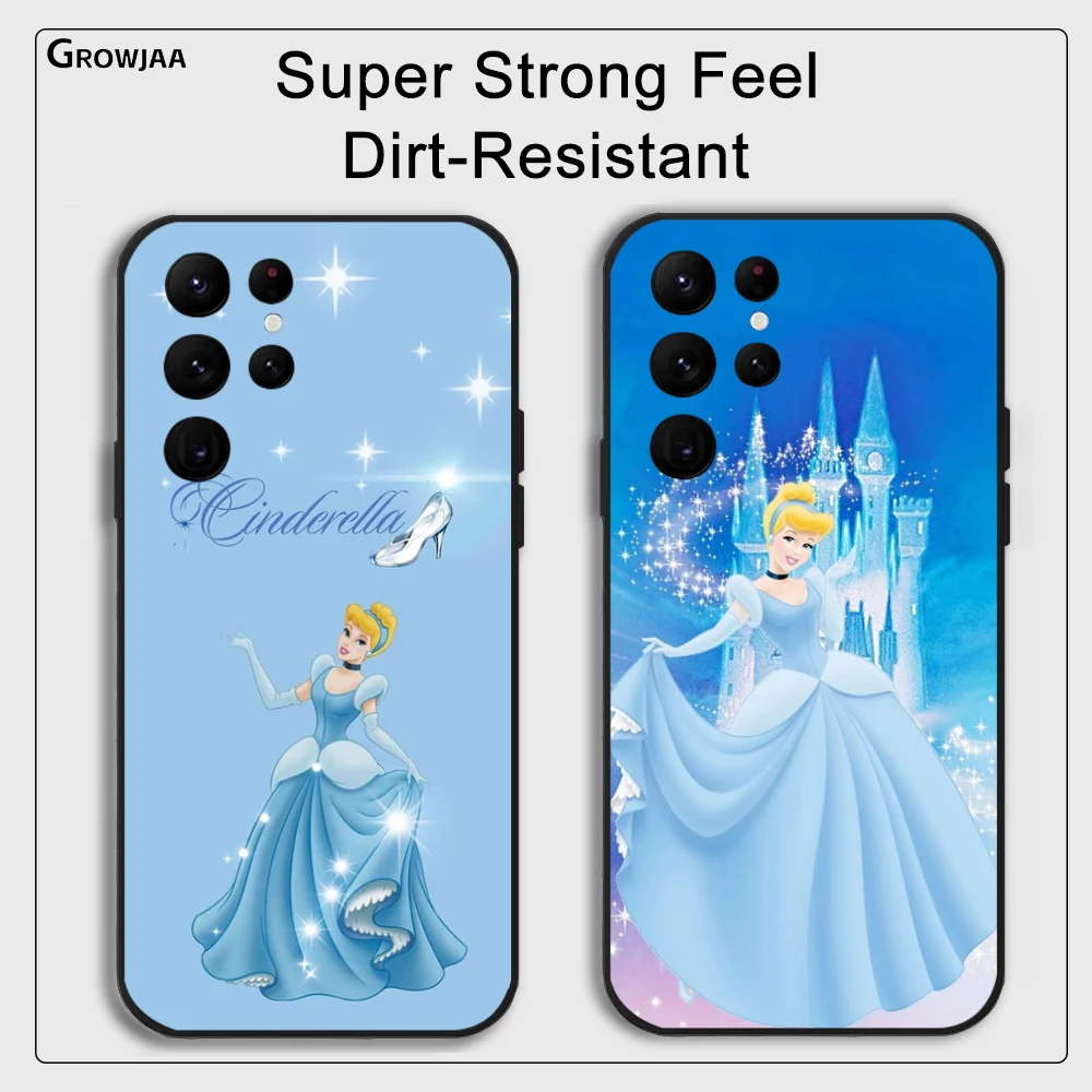 Cute Cinderella Princess Phone Case for Samsung Galaxy S24 Ultra S22 S23 Ultra S21 S20 5G Protective Silicone TPU Funda