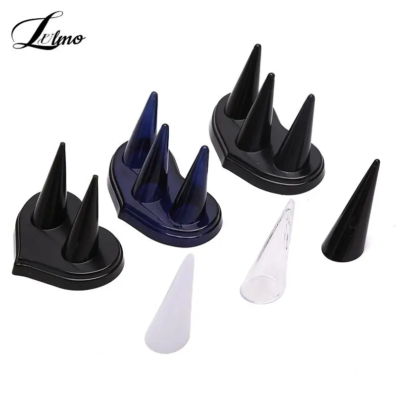 Plastic Finger Cone Ring Holder Jewelry Display Stand Organizer Storage Rack Showcase For Exhibit Ring Storage Rack