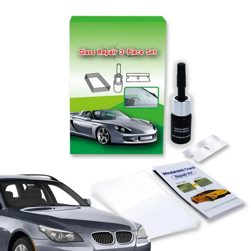 

Cracked Windshield Repair Kit Chip Repair Kit Repair Fluid Windshield Crack Repair Quick Fix Glass Filler Solution Chip Repair