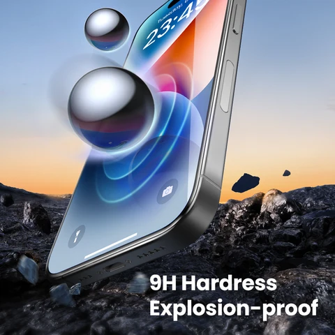 UGREEN Защитная пленка для iPhone 12-17 Pro Max, закаленное стекло, 2 шт. — фото устройства