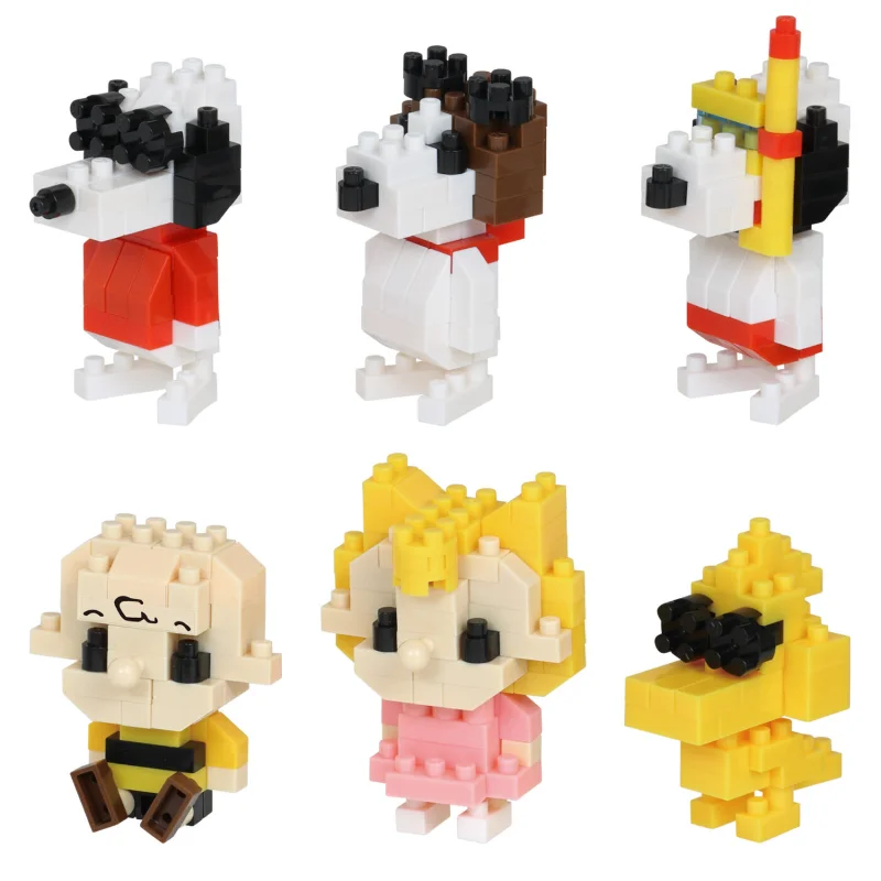 

Genuine Nanoblock Snoopy Peanuts Series 3 Micro Building Blocks Woodstock Bird Figure Mini Model Toy Collector Series for Fans
