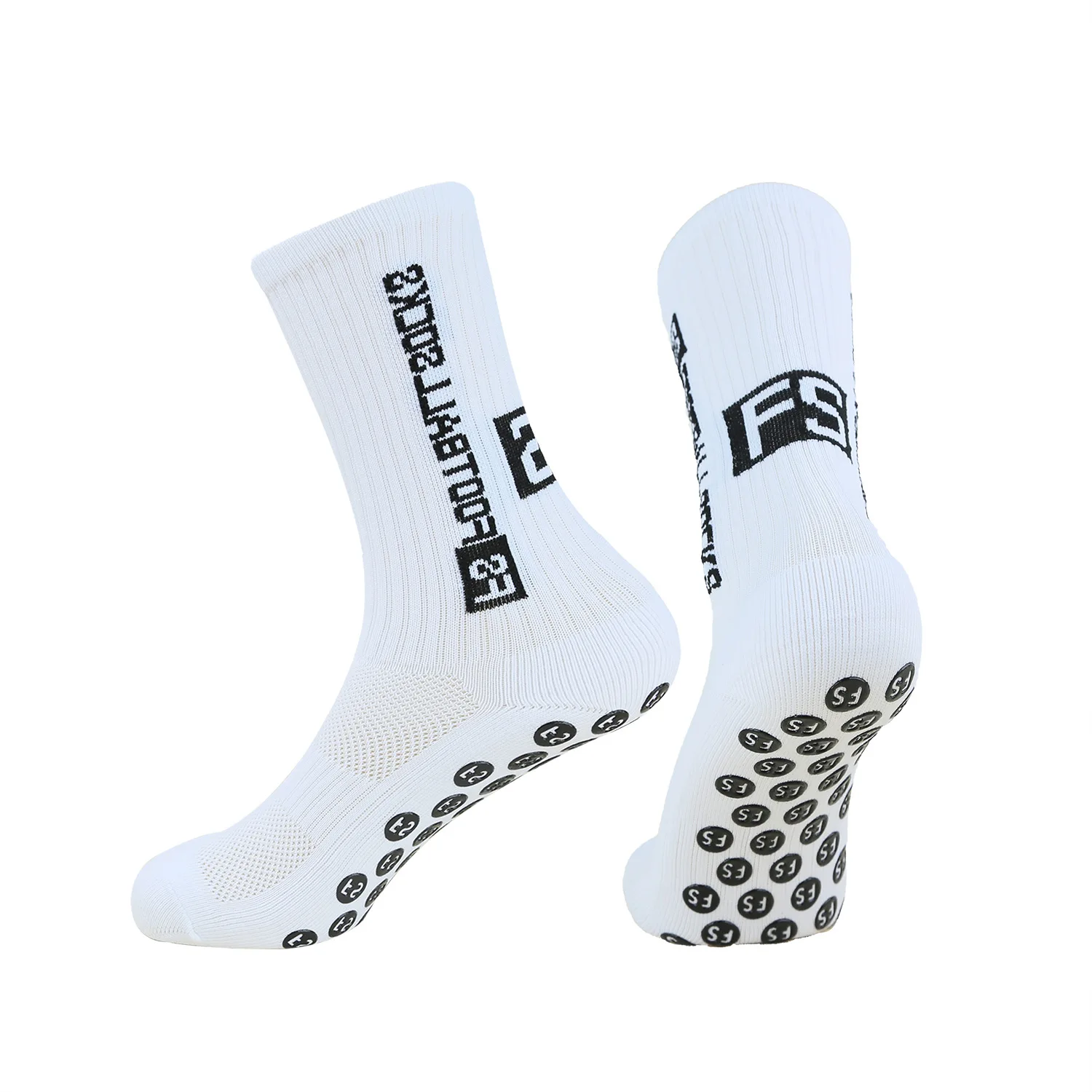 Football socks, men's mid length basketball socks, anti slip and wear-resistant sports socks, glue dispensing