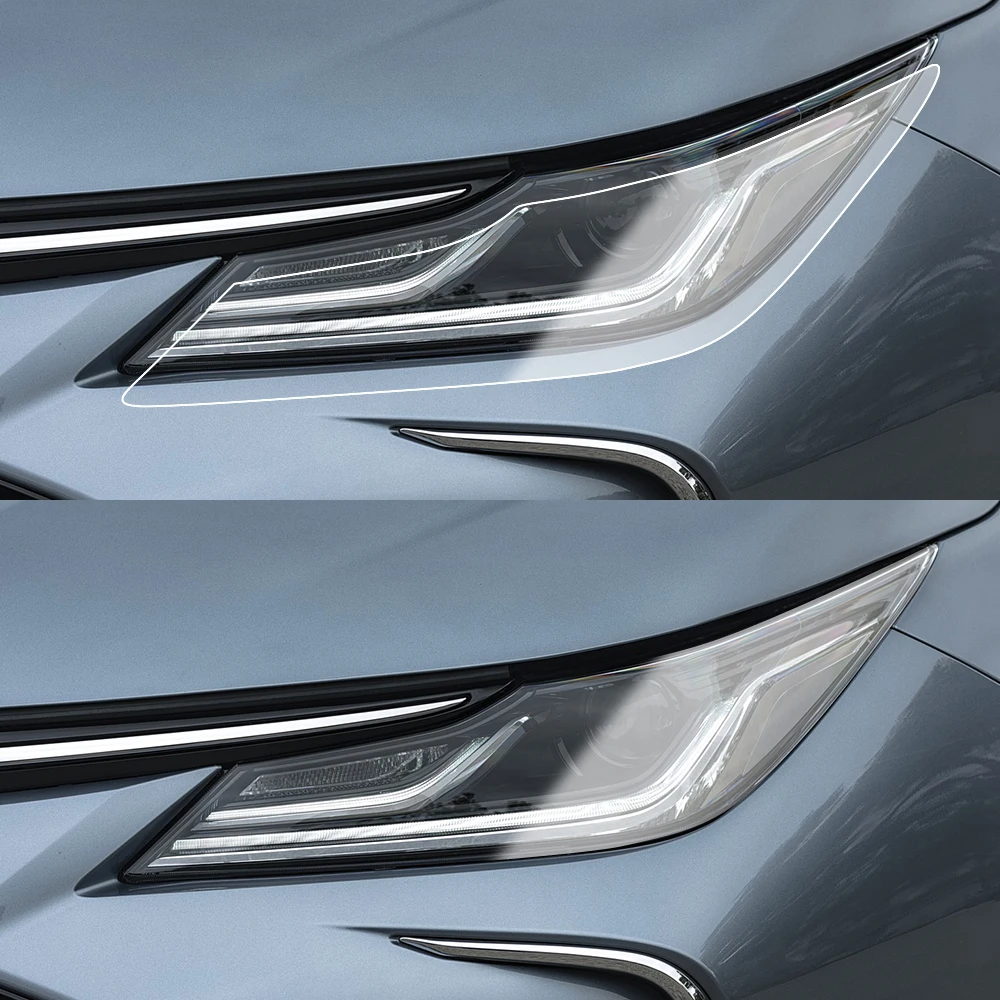 For Corolla E210 Sedan Hatchback18-26 High-Gloss Smoke Black Car Headlight Protective Film Pre Cut Anti-Scratch Vinyl Wrap Film