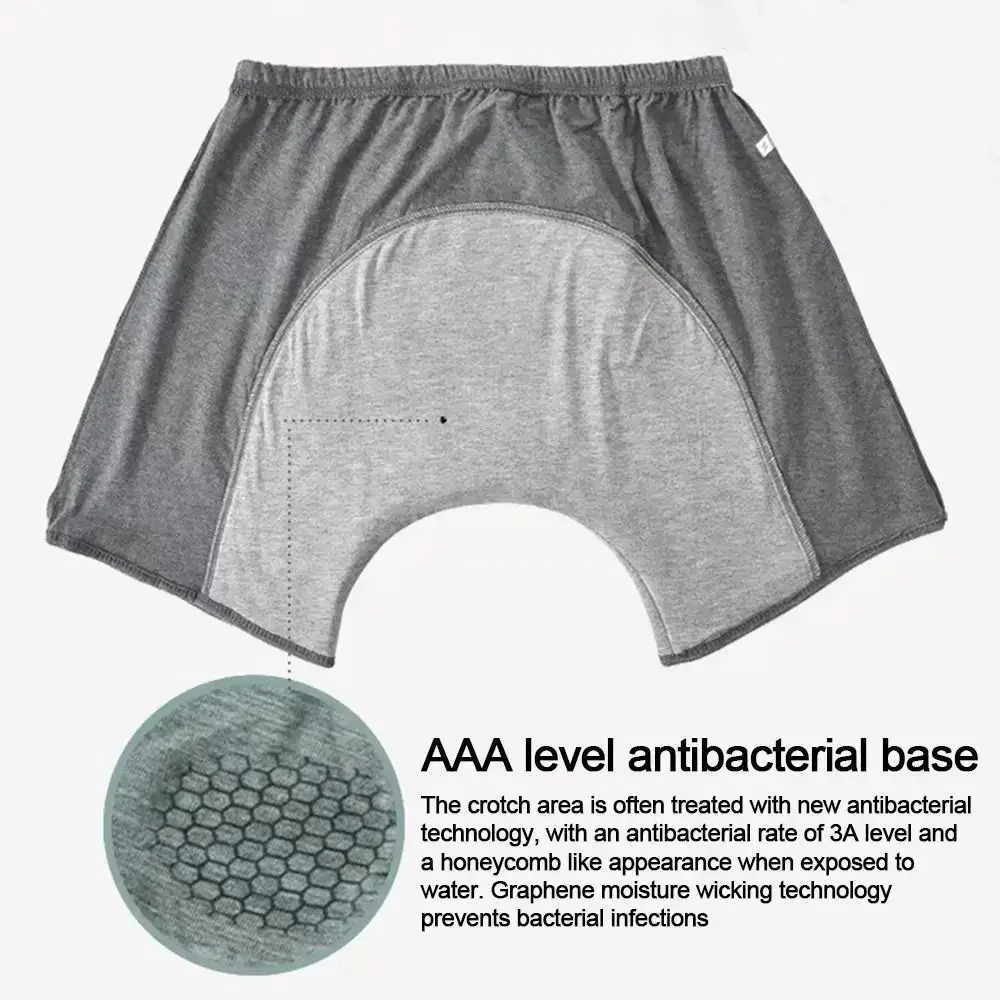 Antibacterial Graphene Adult Diaper Pants Elastic Skin-Friendly Incontinence Underwear Soft Leak-Proof Absorbent Briefs