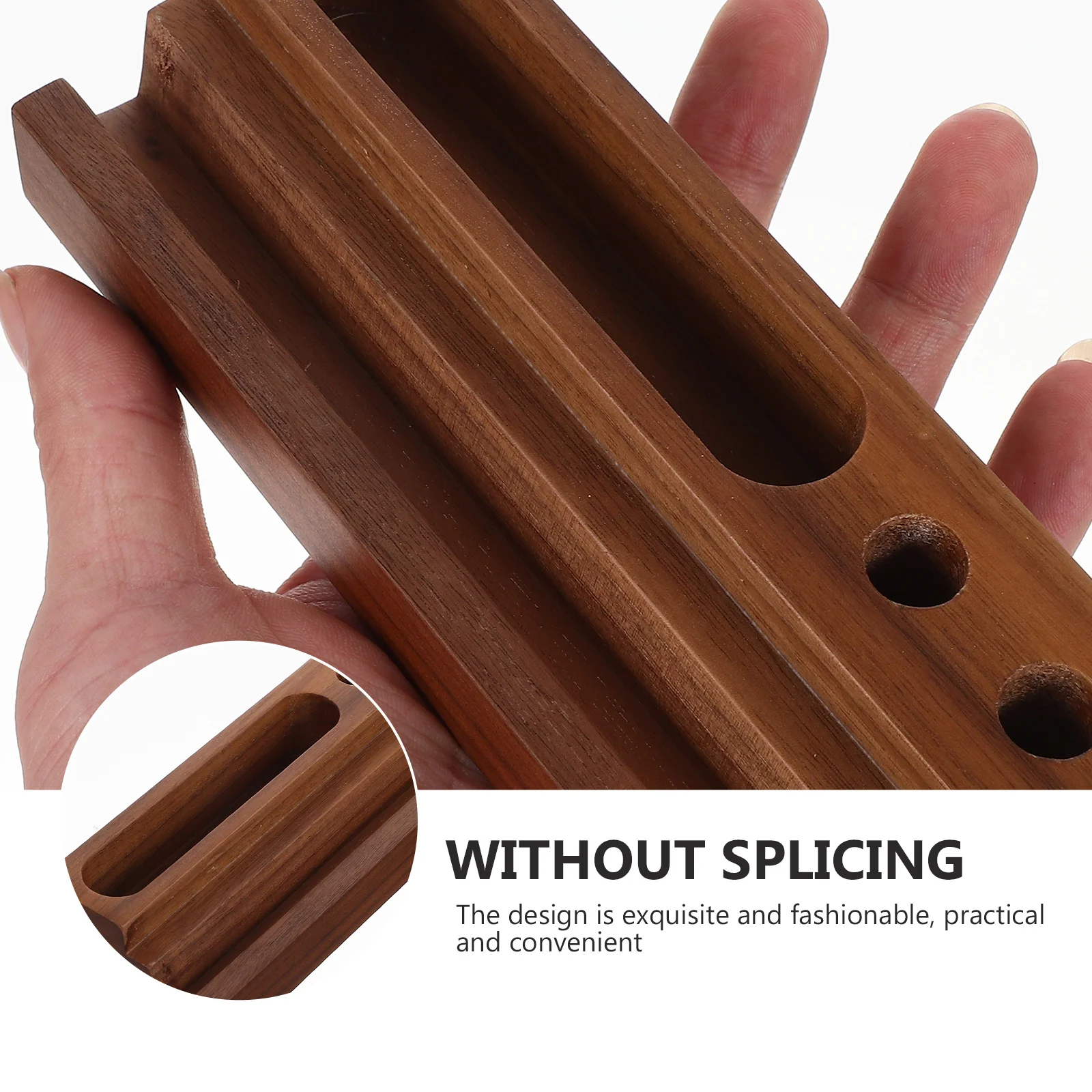 حامل هاتف مكتبي، حامل قلم من خشب الجوز، حرفية دقيقة، حبوب شفافة، محطة إرساء للهاتف المحمول متعددة الوظائف، خشبية #1