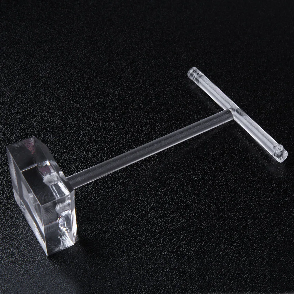 2 قطعة/المجموعة الأقراط الزجاجية مجوهرات المنظم رف شاشة حامل الأبعاد على شكل حرف T واضح الرف عرض حامل مُنظِم المجوهرات