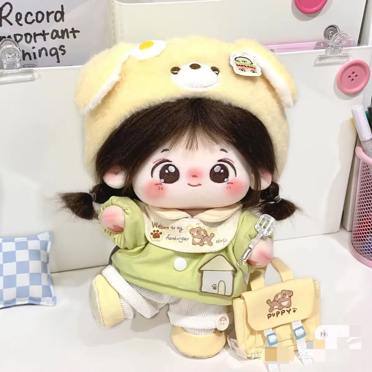 سلسلة متجر Sweet Dream مقاس 20 سم "وعاء البيض المقلي للكلاب الصغيرة" ملابس أطفال دمى قطنية تتغير إلى ملابس دمى لطيفة