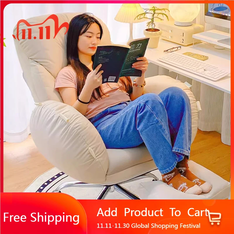 

Computer Bedroom Office Chair Comfortable Recliner Backrest Wheels Office Chair Nordic Reading Makeup Mobilya Home Furniture